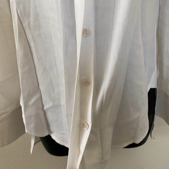 BCBG MaxAzria Nishani Cold Shoulder Bib Collar Button Down Long Sleeve Shirt - Picture 5 of 13